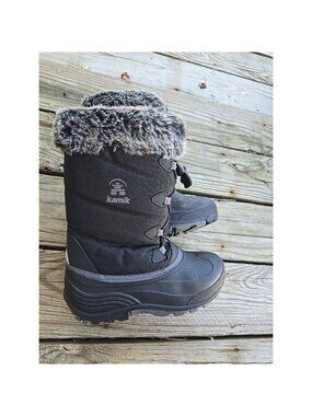 Girl's Kamik Black Snowgypsy3  Insulated Waterproof Winter Snow Boots Sz 6 Women